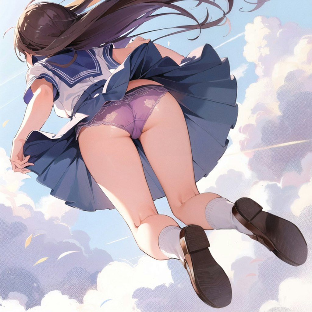 空を飛ぶ女の子