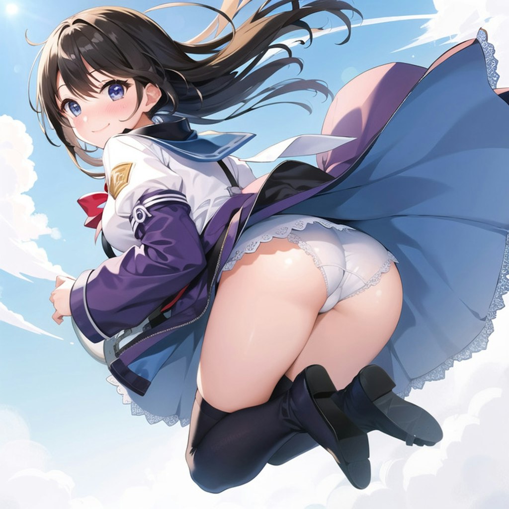 空を飛ぶ女の子