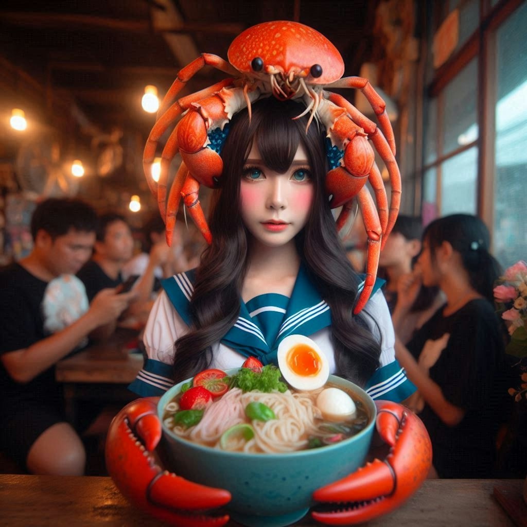 コスプレイヤーとseafood noodle