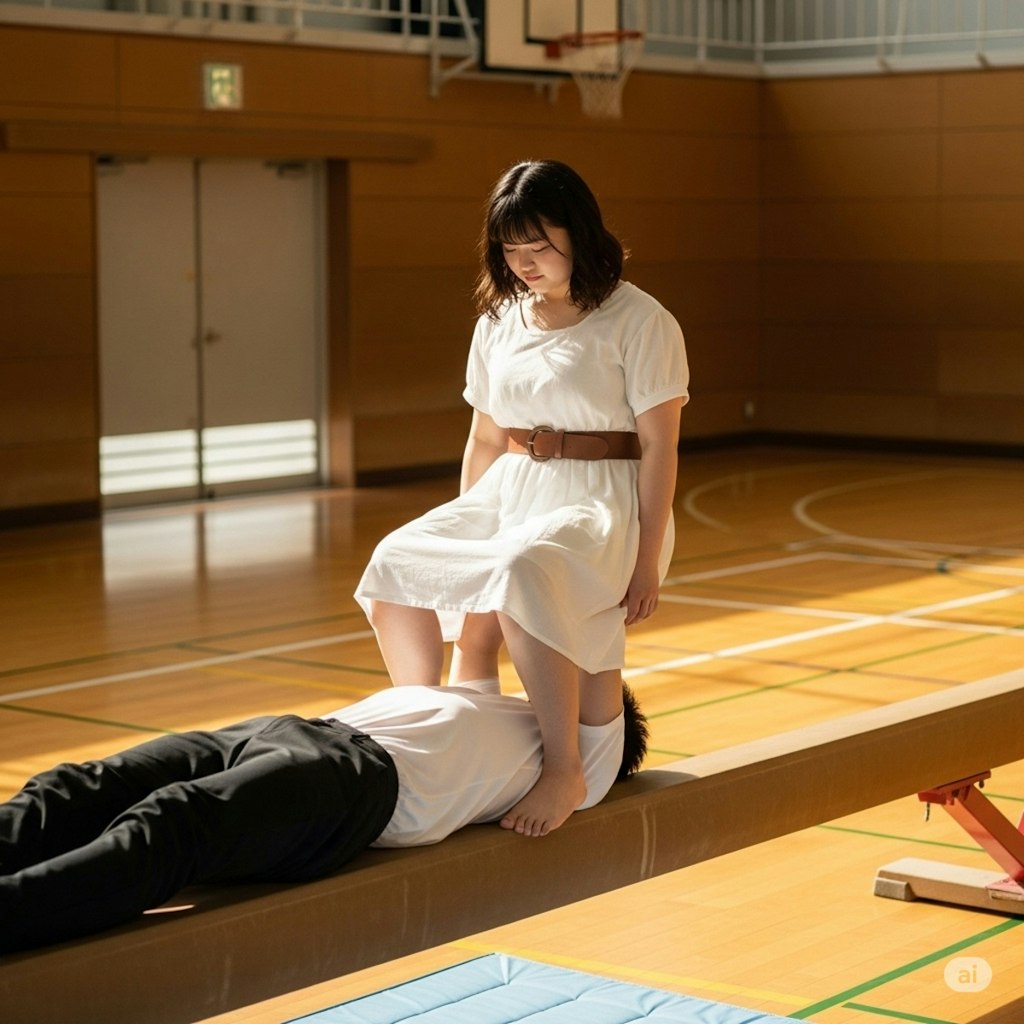 平均台とぽっちゃりちゃん