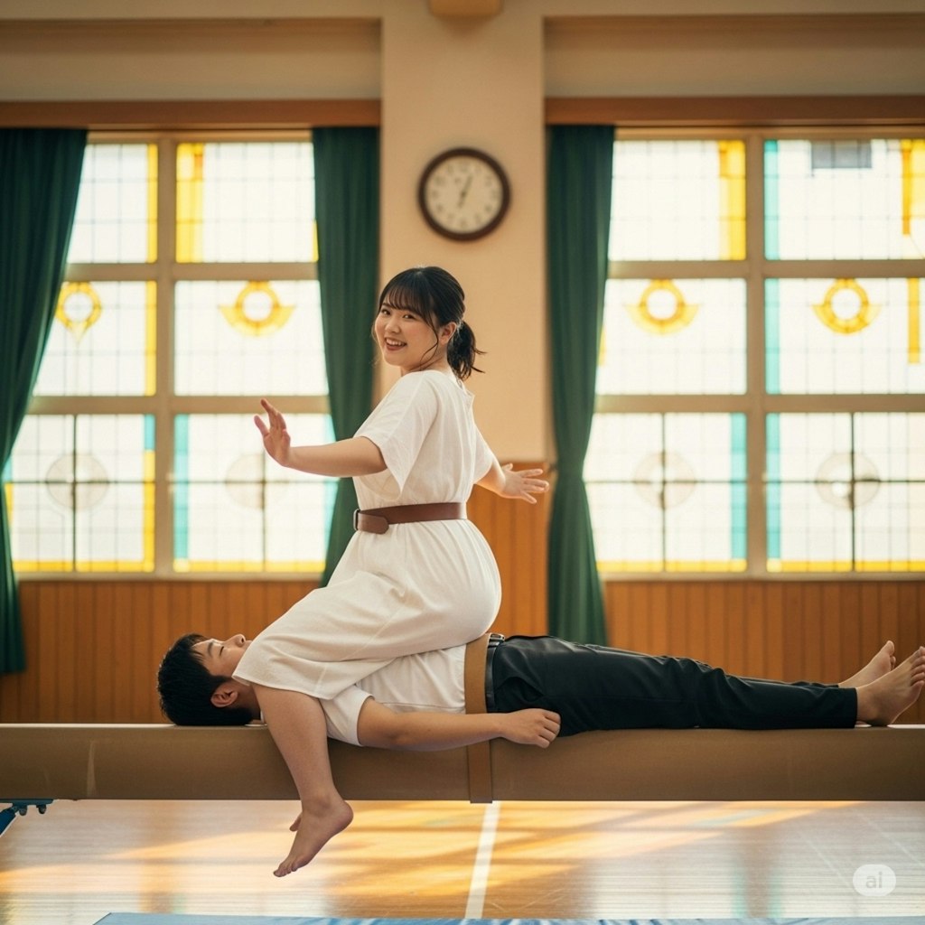 平均台とぽっちゃりちゃん