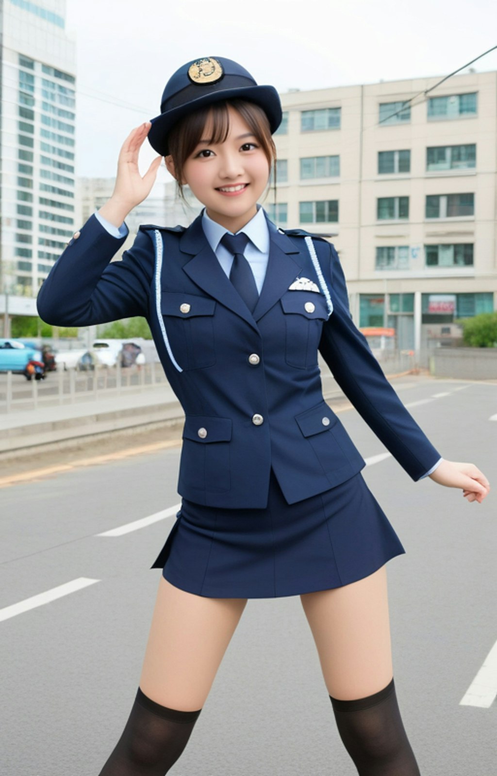 制服とニーハイ（ミニスカポリス）