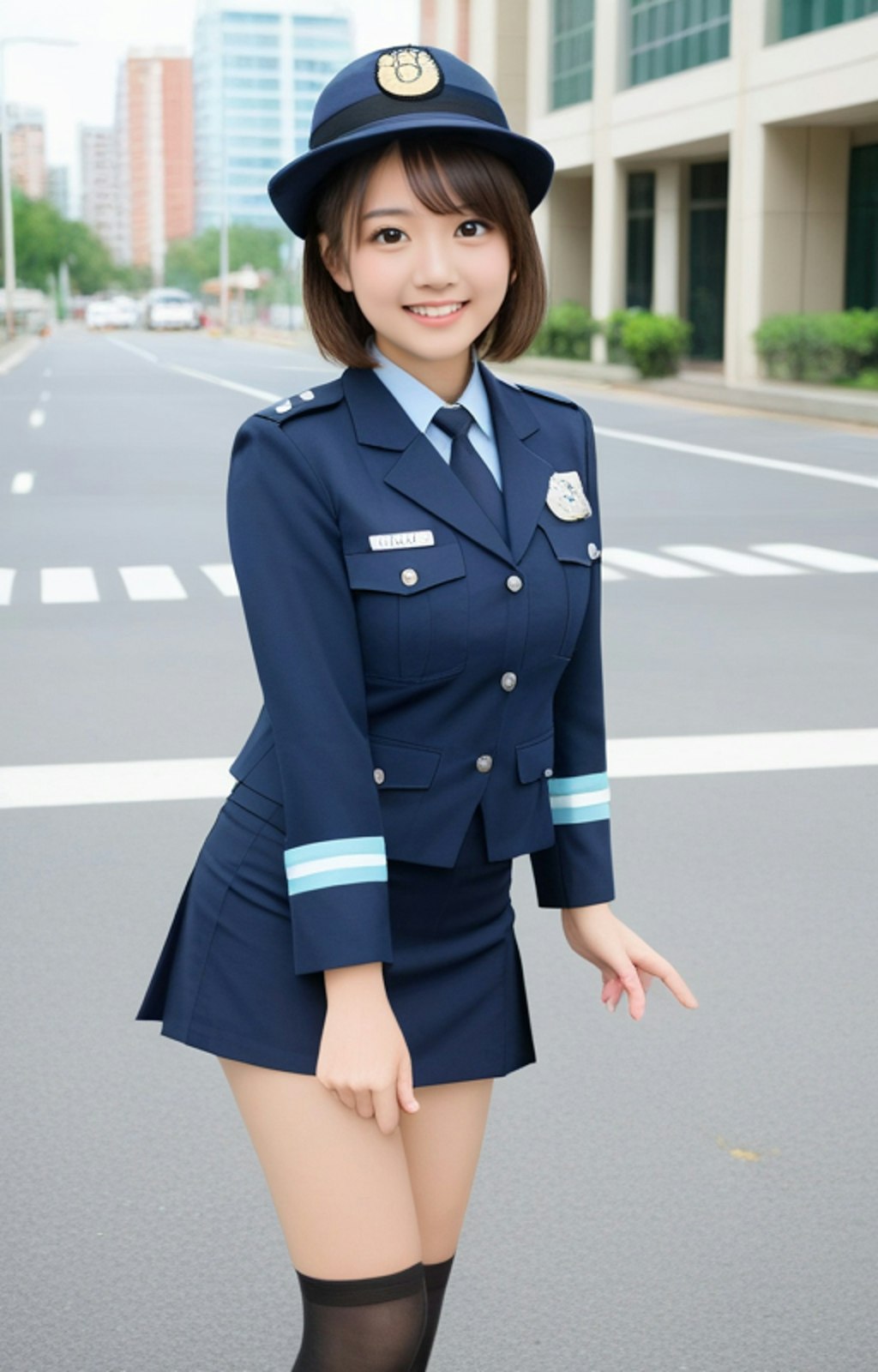 制服とニーハイ（ミニスカポリス）