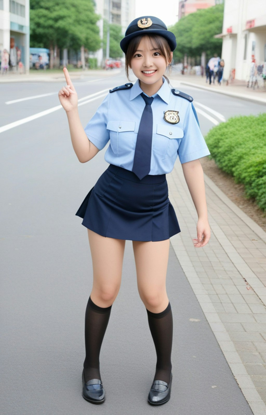 制服とニーハイ（ミニスカポリス）