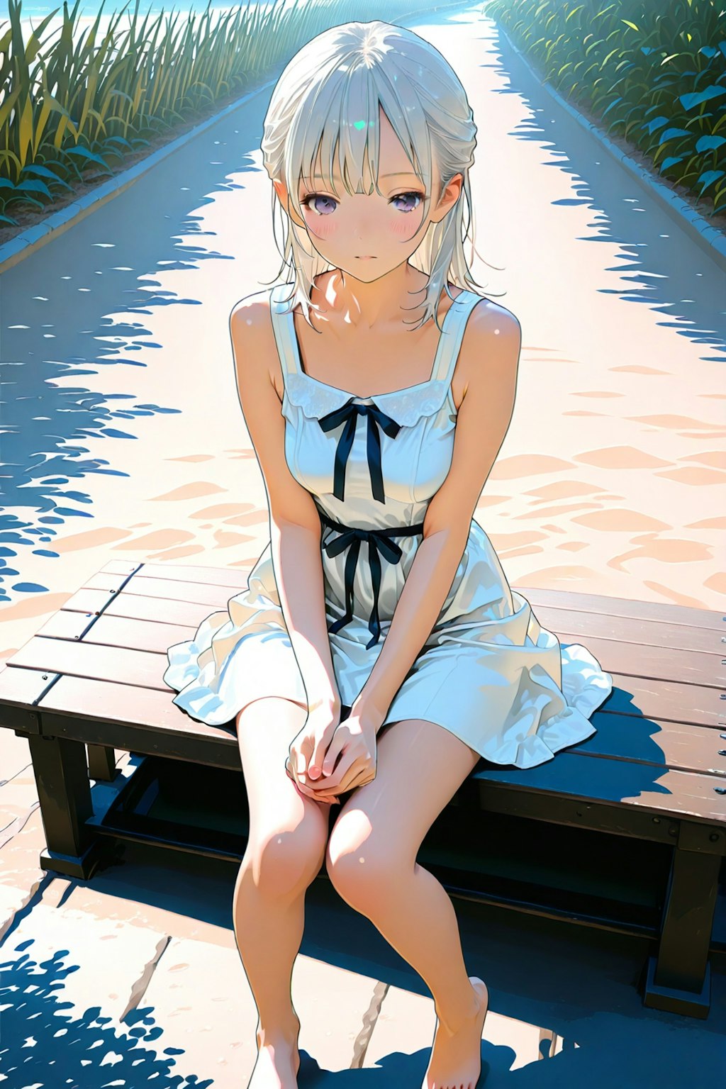 (962HQ)銀髪ちゃんサンドレス