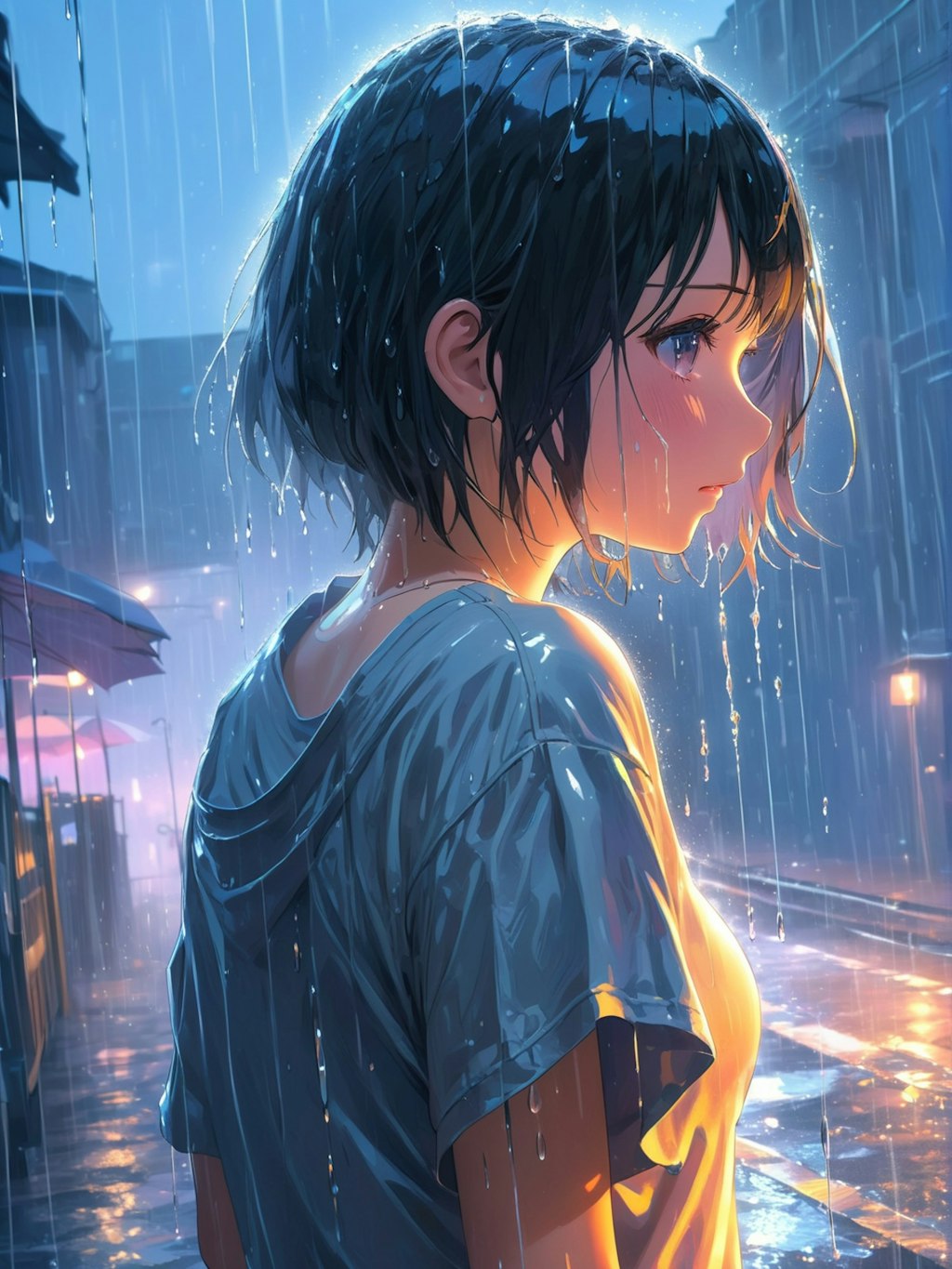 土砂降りの雨