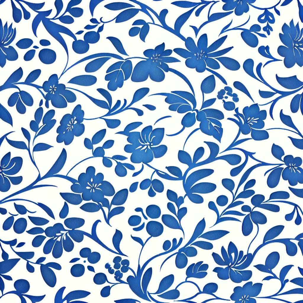 blue botanical pattern