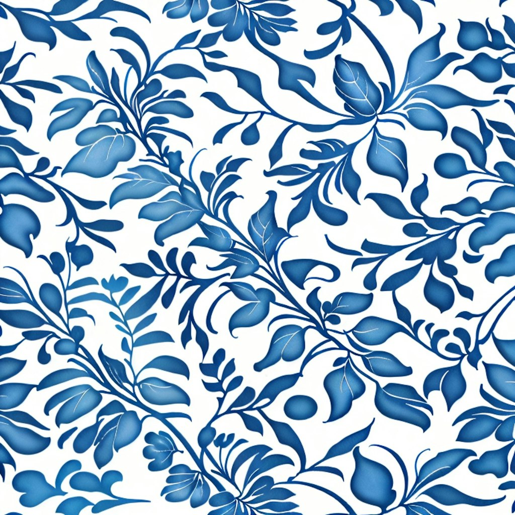 blue botanical pattern