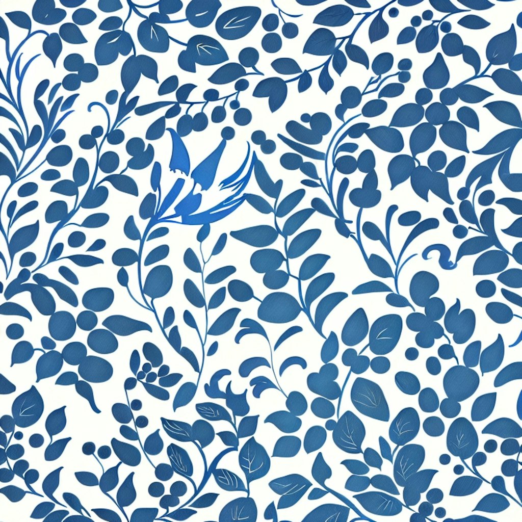 blue botanical pattern