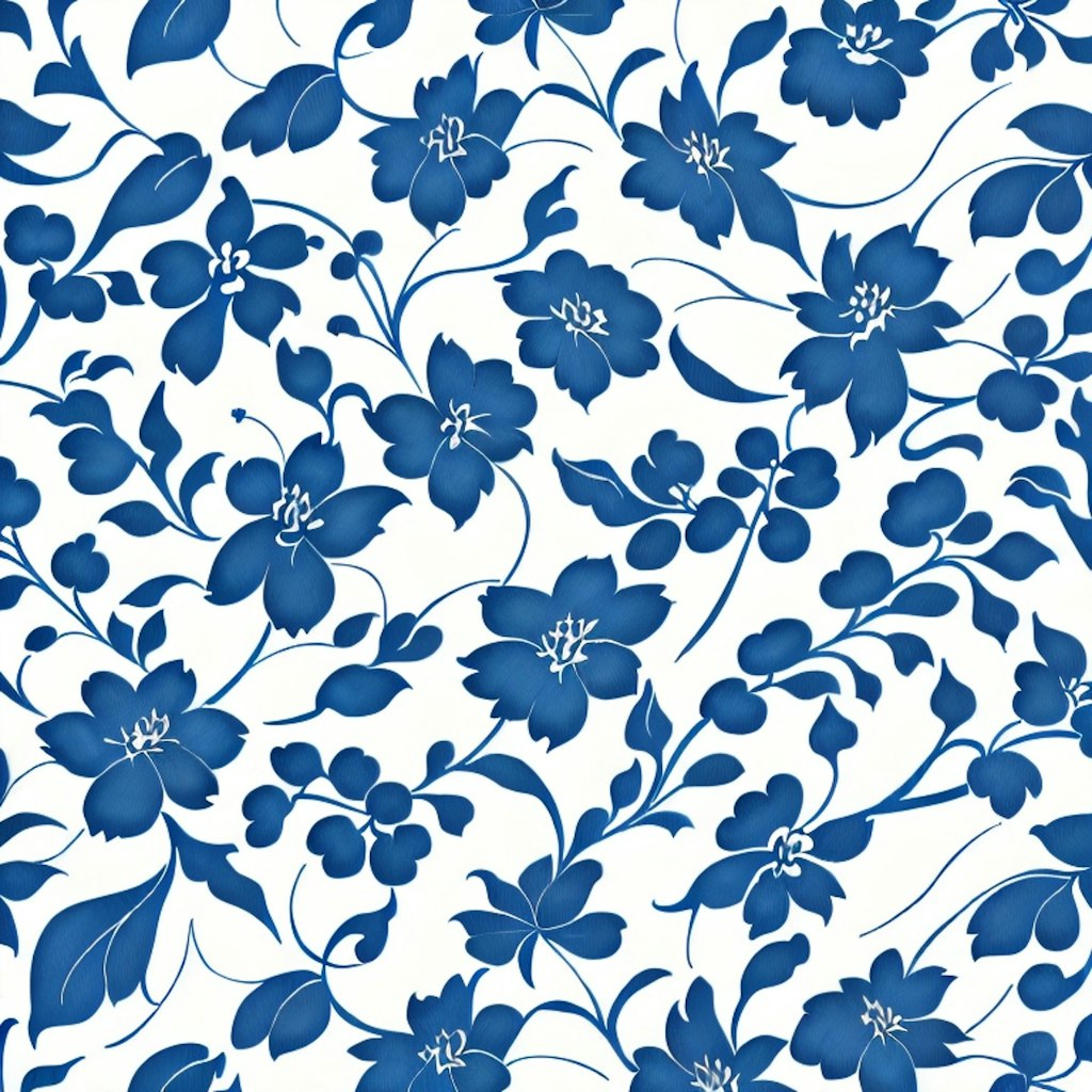 blue botanical pattern