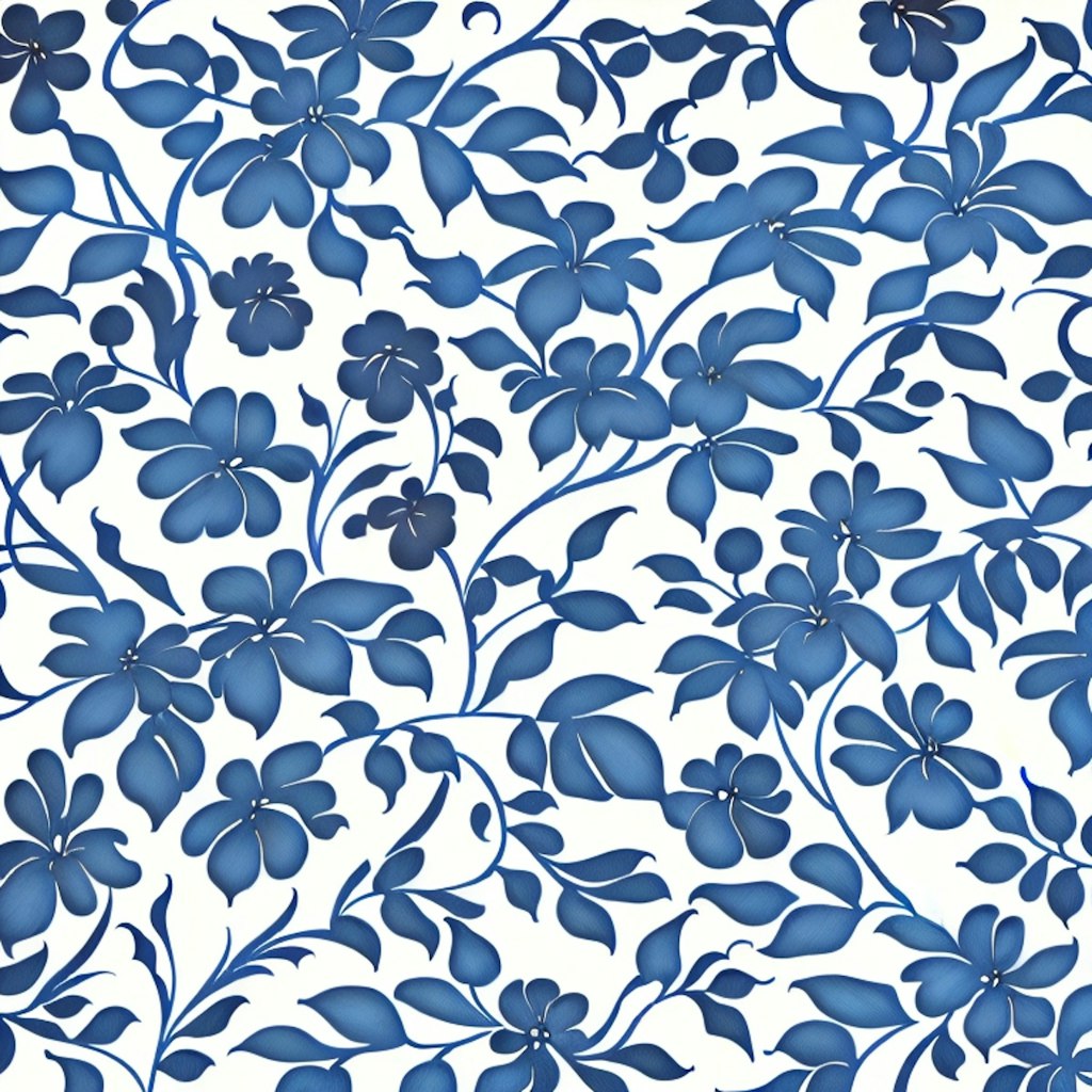 blue botanical pattern