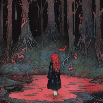 暗い森と少女
