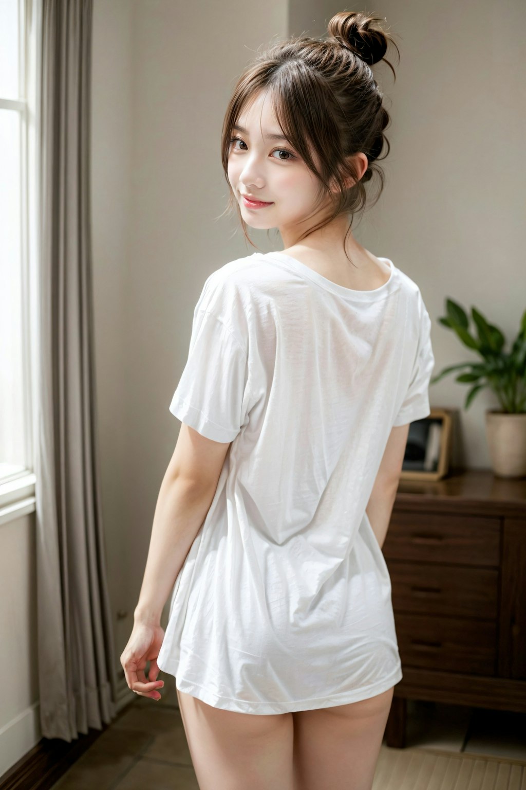 20241212 oversized white T-shirt