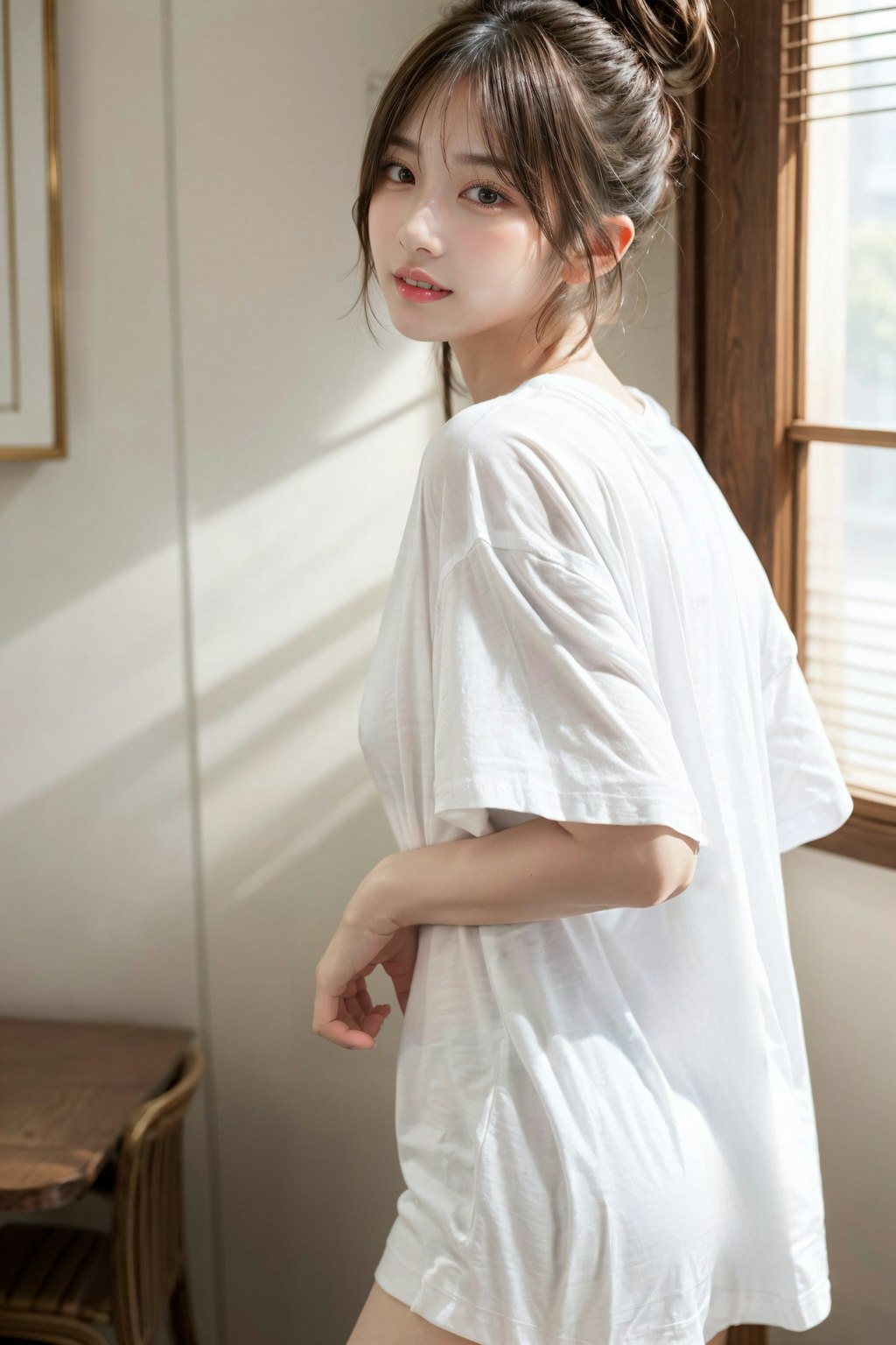 20241212 oversized white T-shirt