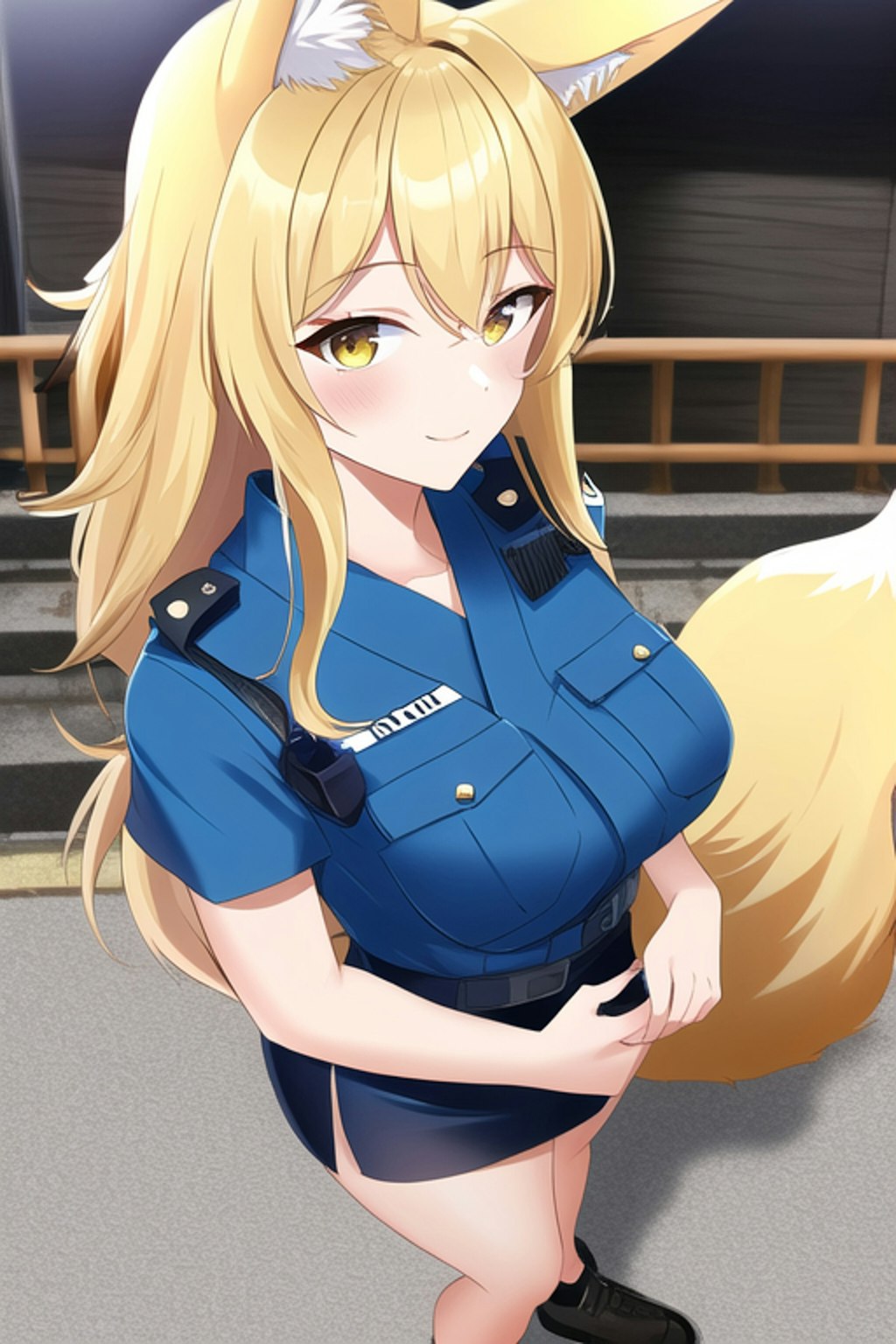 式姫おさき　夏服の婦警コスプレ姿