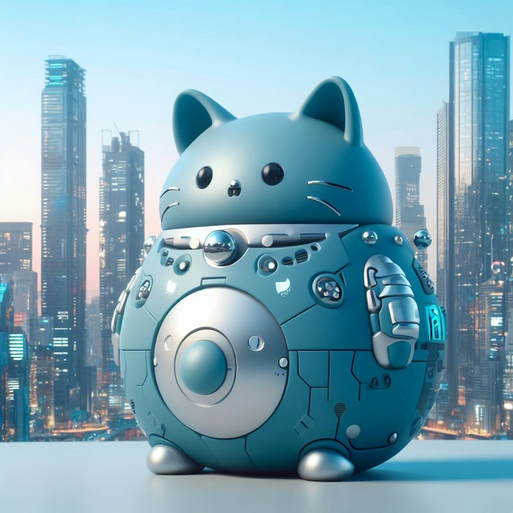 未来の世界の猫型ロボット