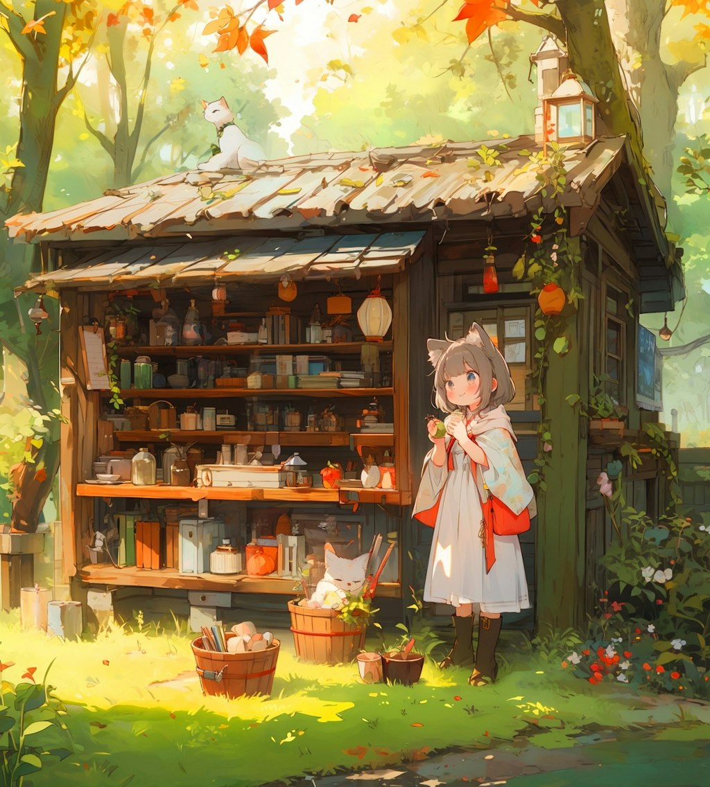 森の雑貨屋の少女