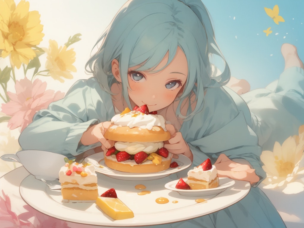 Girl eating dessert 5