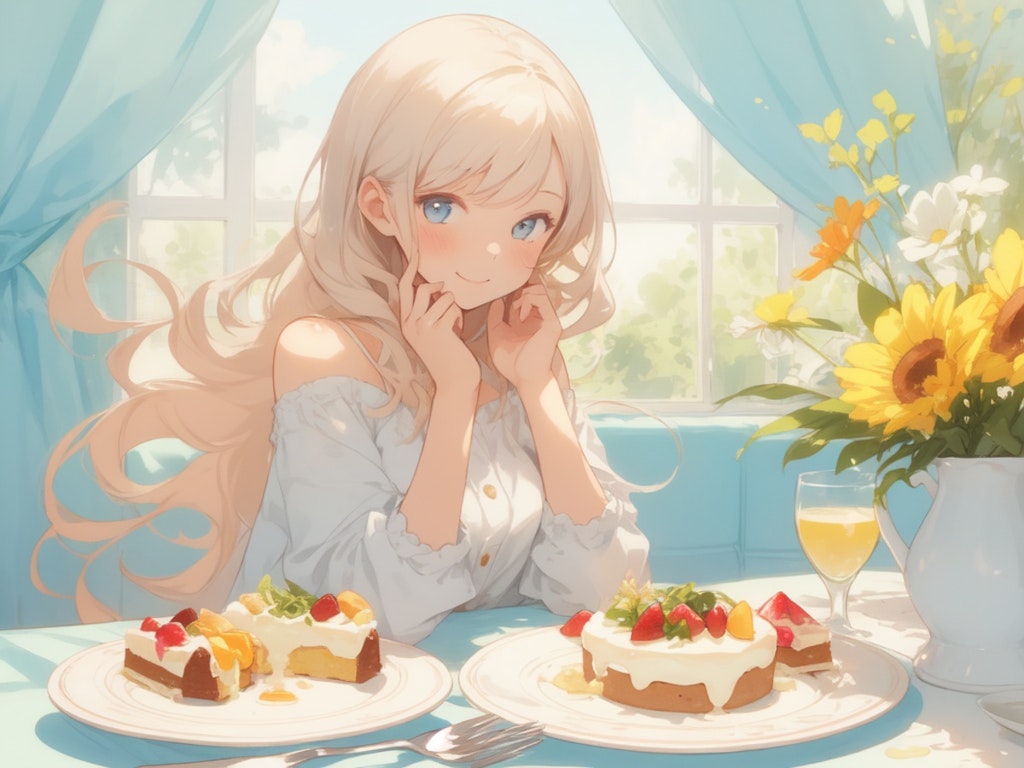 Girl eating dessert 5