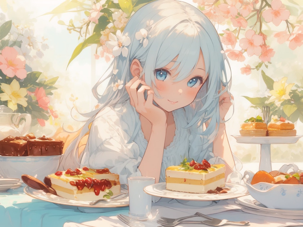 Girl eating dessert 5