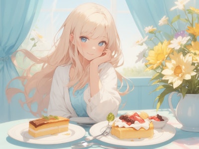 Girl eating dessert 5