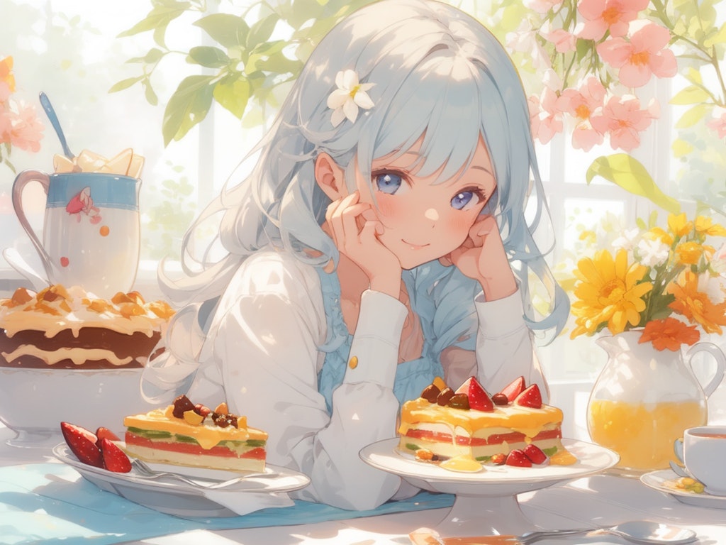 Girl eating dessert 5