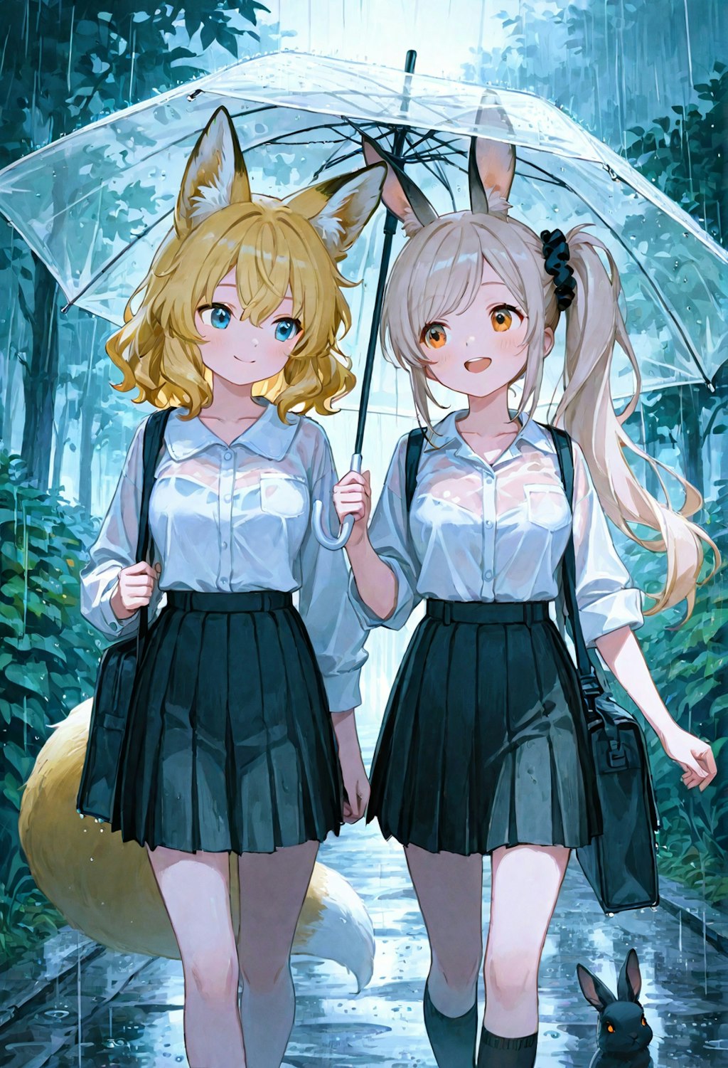 相合傘 🦊×🐇