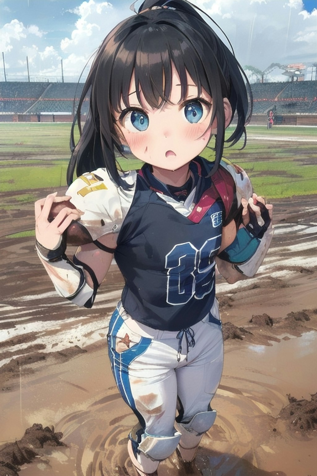 🏈泥まみれの女子アメフト 66