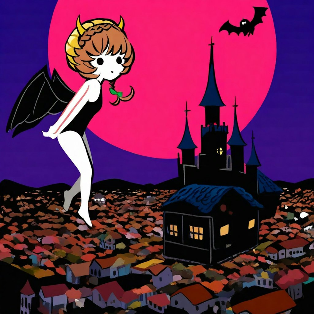 ゴッホ風(?)悪魔っ子250621