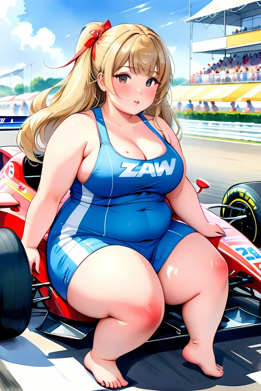 激ぽちゃで怠惰なレースクイーン