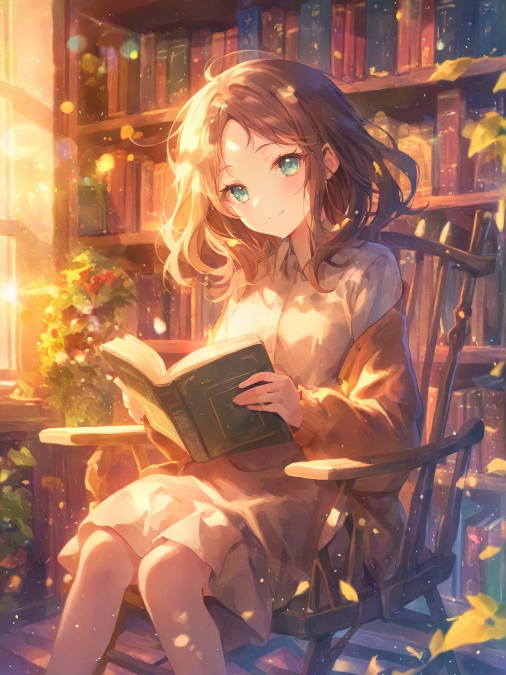 秋の日だまり読書