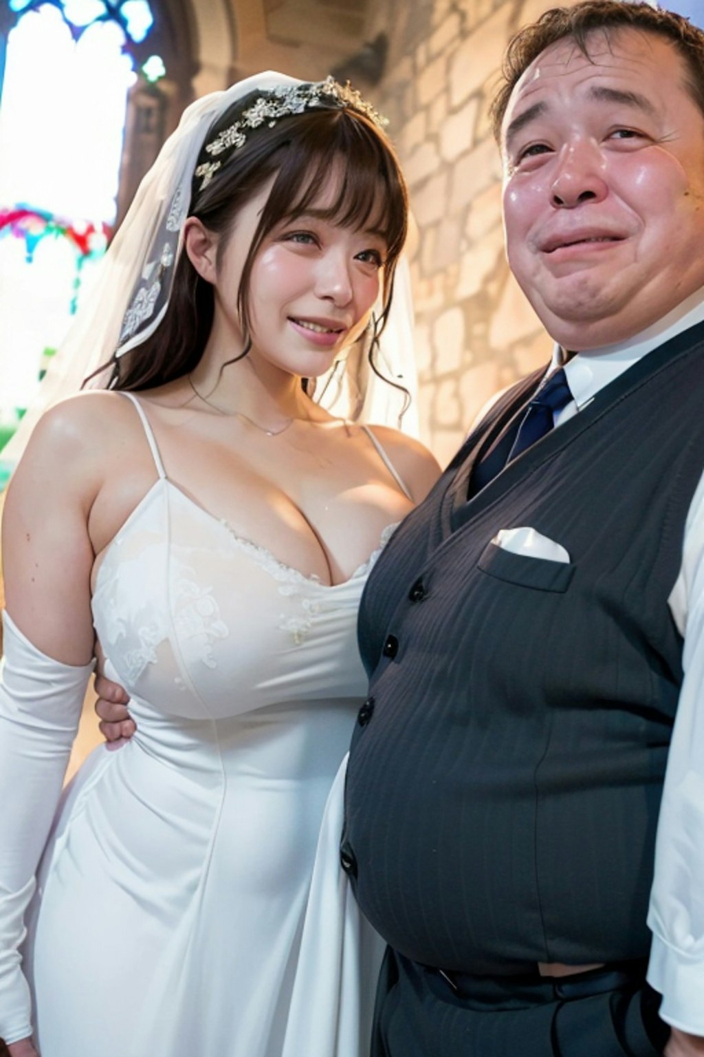 醜い中年オヤジと望まない結婚をさせられたむちむち美女