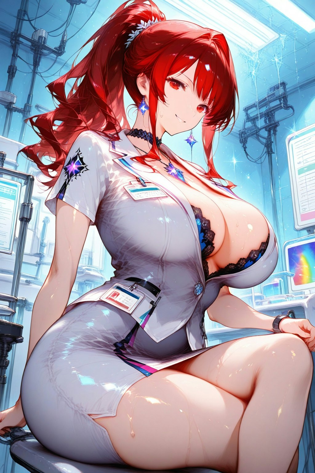 それでは、診察{意味深}をします♪そこで横になって楽にしてくださいね❤️