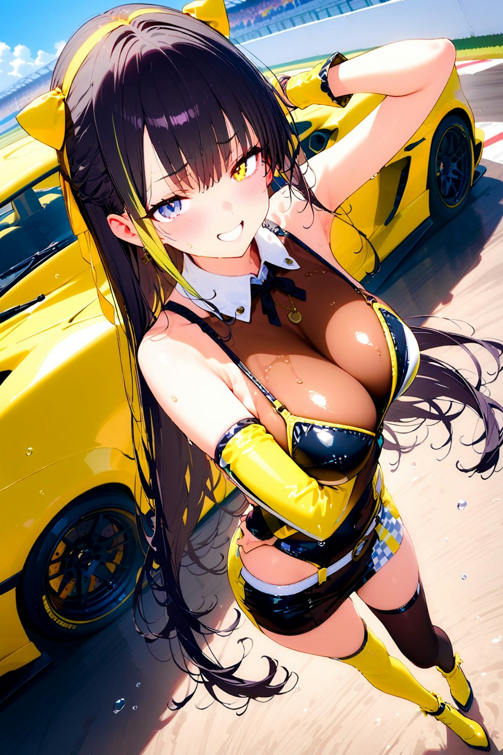 黒髪地味子ギャルのレースクィーンちゃん！