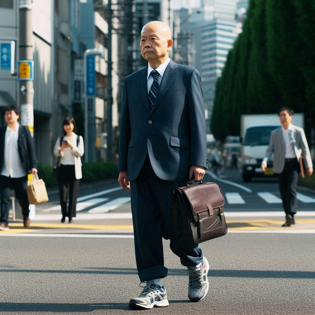 間違えてスニーカーで出勤する今朝のおっさん