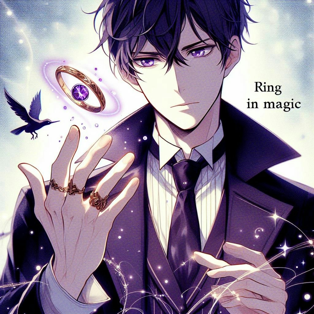指輪で魔法を発動させる、黒髪短髪男性★その1(12枚)
