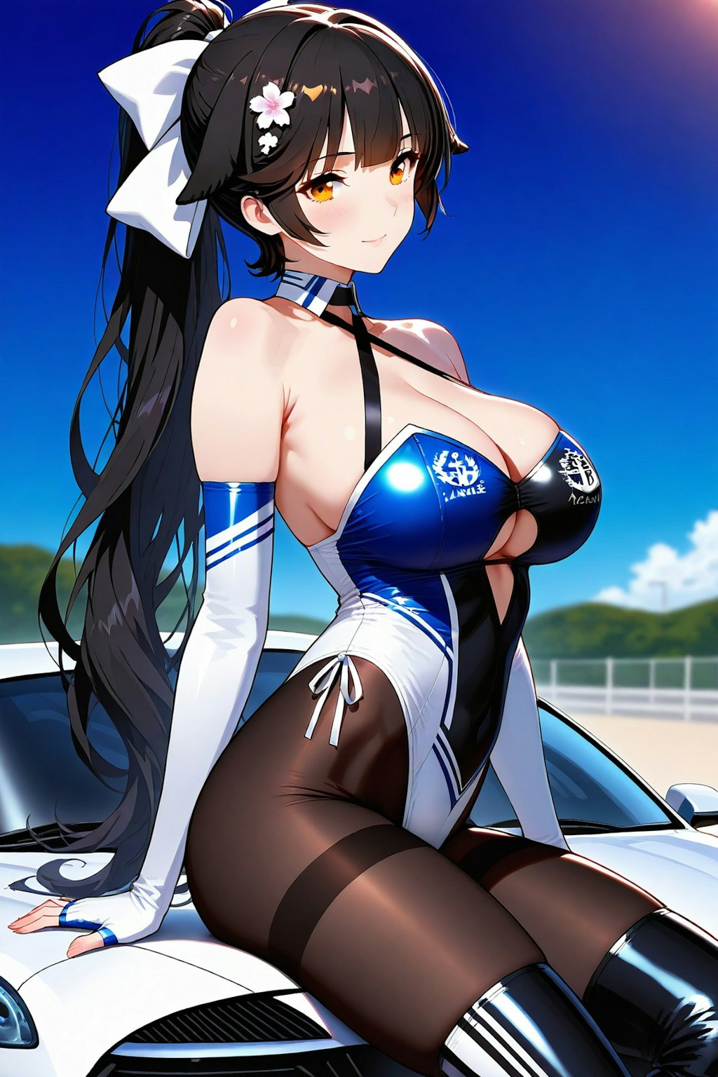 CAPEとお別れ寸前😢💦に生成したレースクイーン高雄ちゃん（アズレン）♪・・（今回も生成モデル終了の時間が切迫していたので、某所の再現呪文をかなり参考にさせて頂きました！おかげで間に合いました♪）