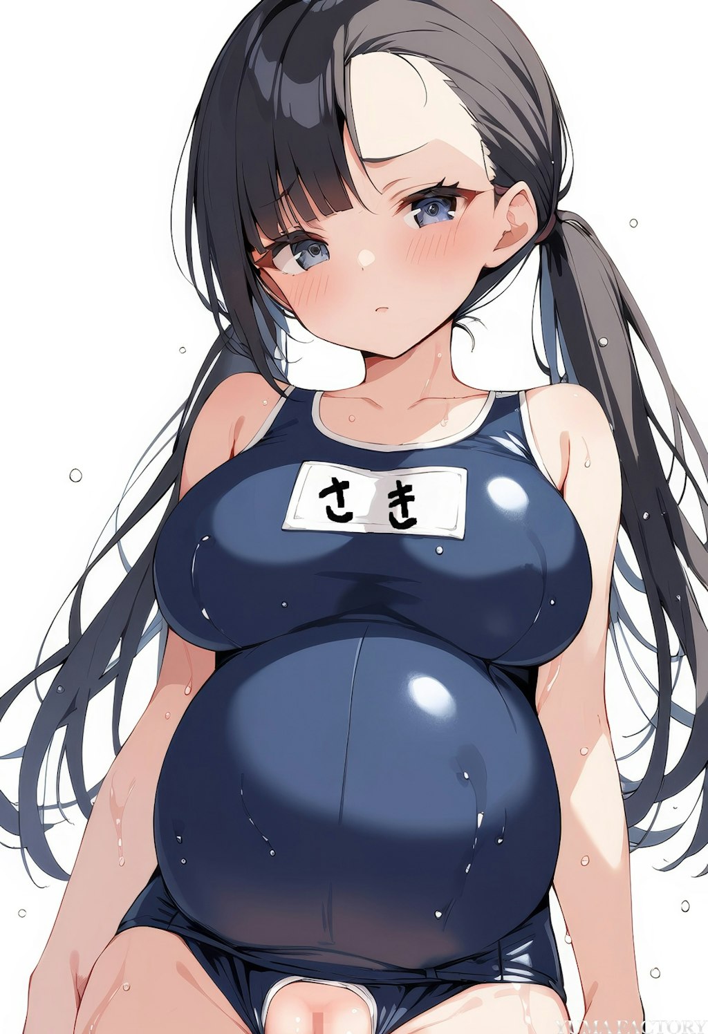 巨乳スク水妊婦さん