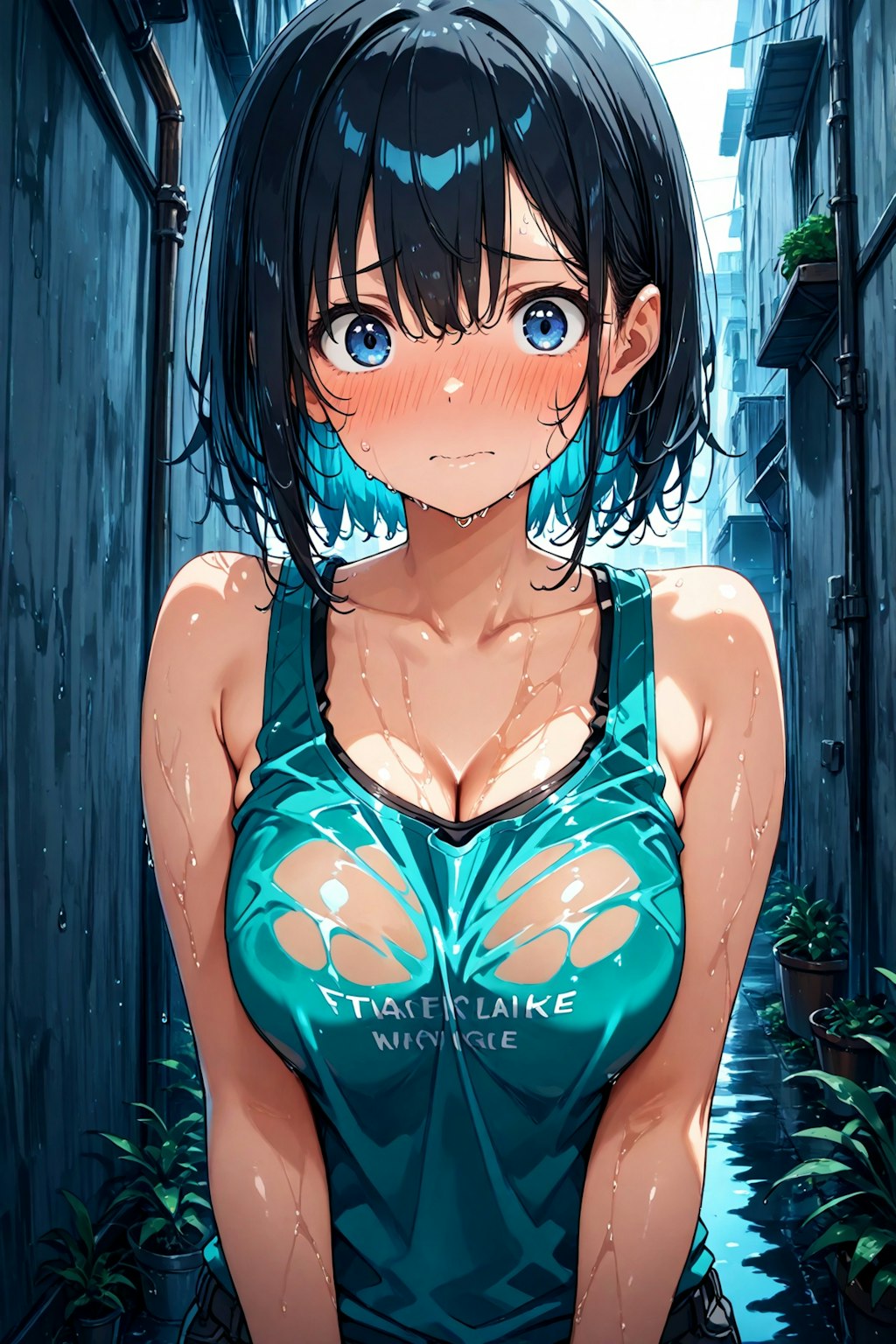 濡れ透けタンクトップ(2)