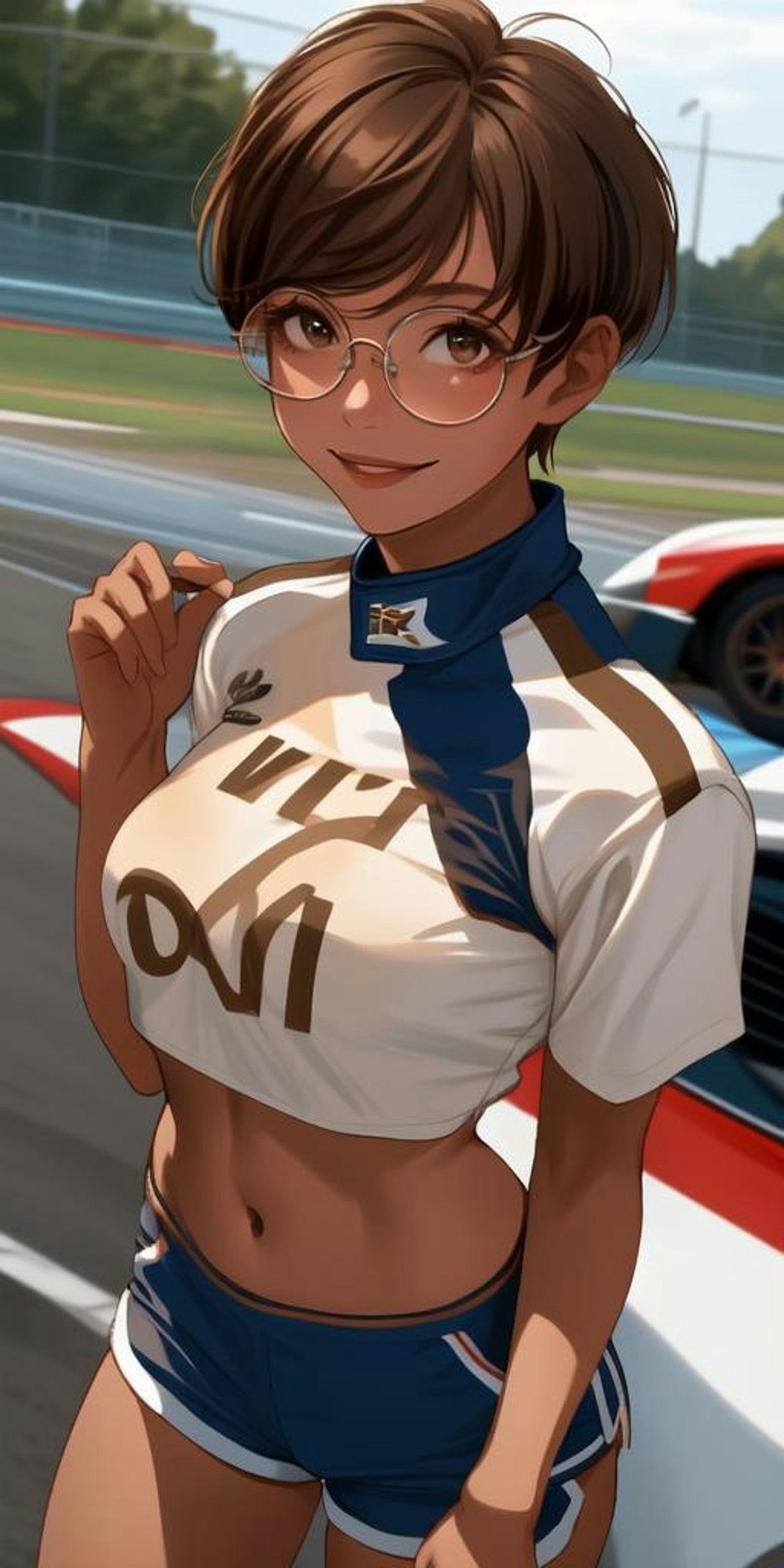 レースクイーン時代の日焼け彼女