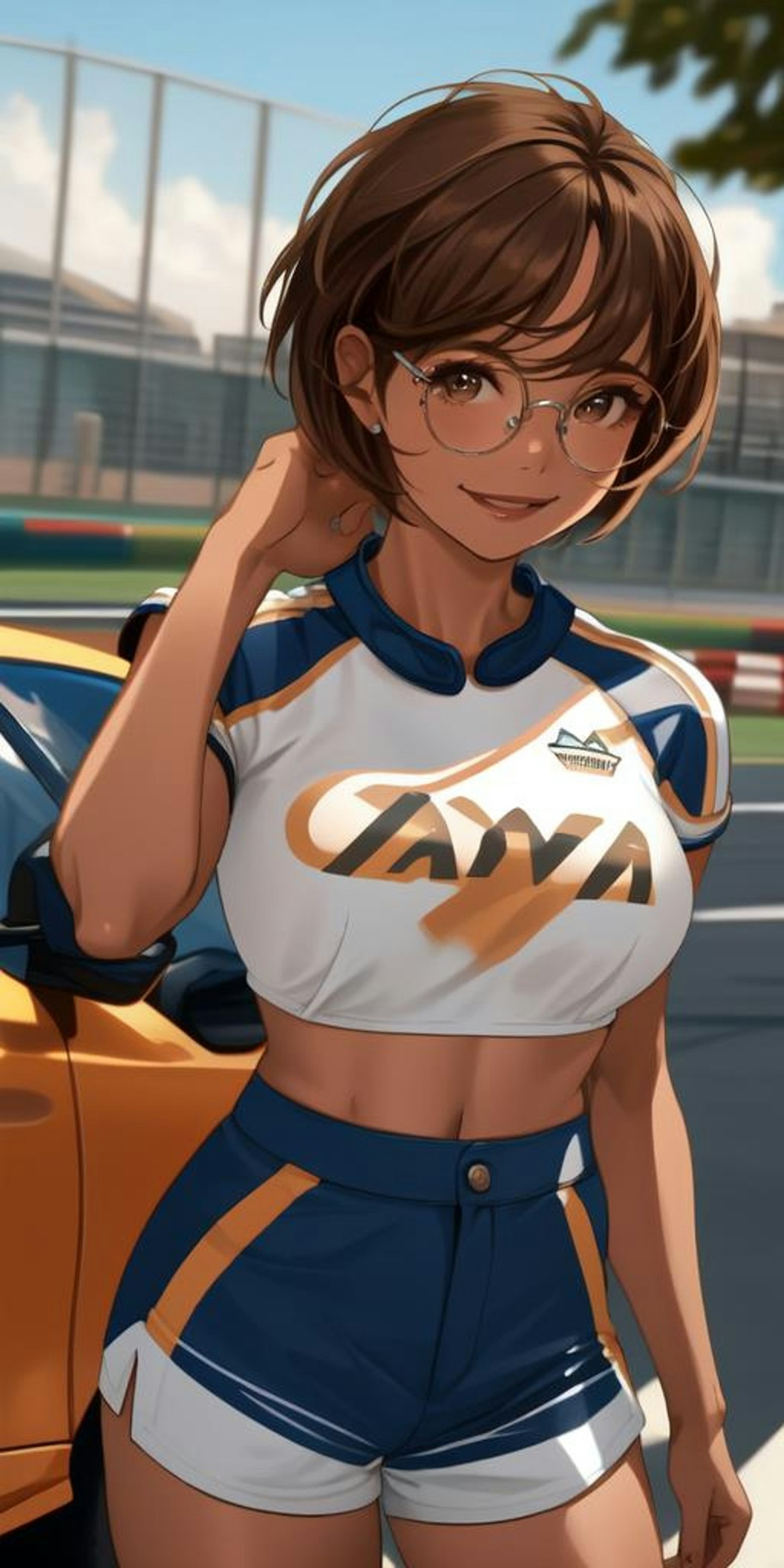 レースクイーン時代の日焼け彼女