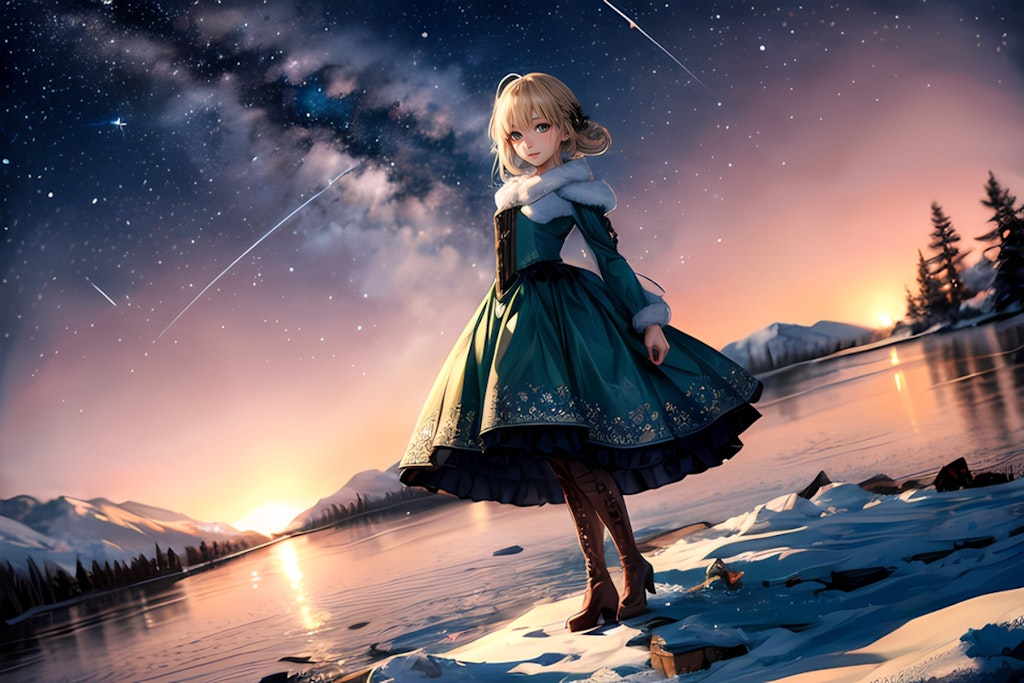 星空と少女