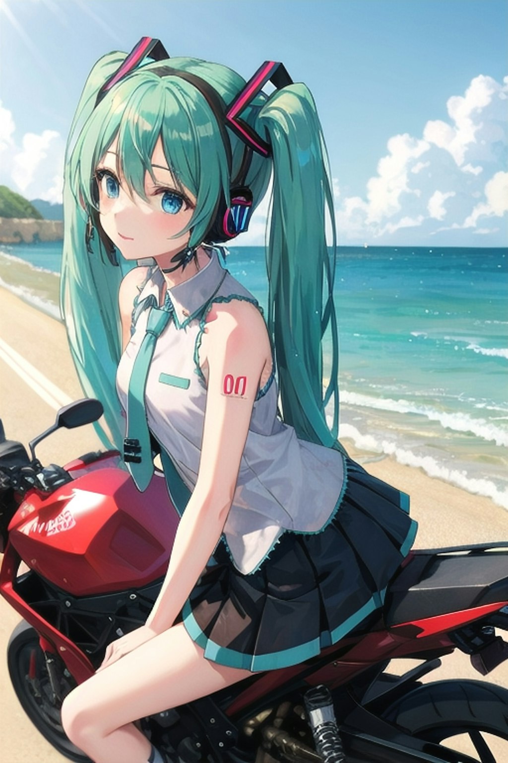 バイクとミク