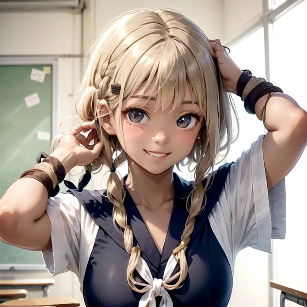 お友達に編んでもらったんだけどぉかな　お兄ちゃん？