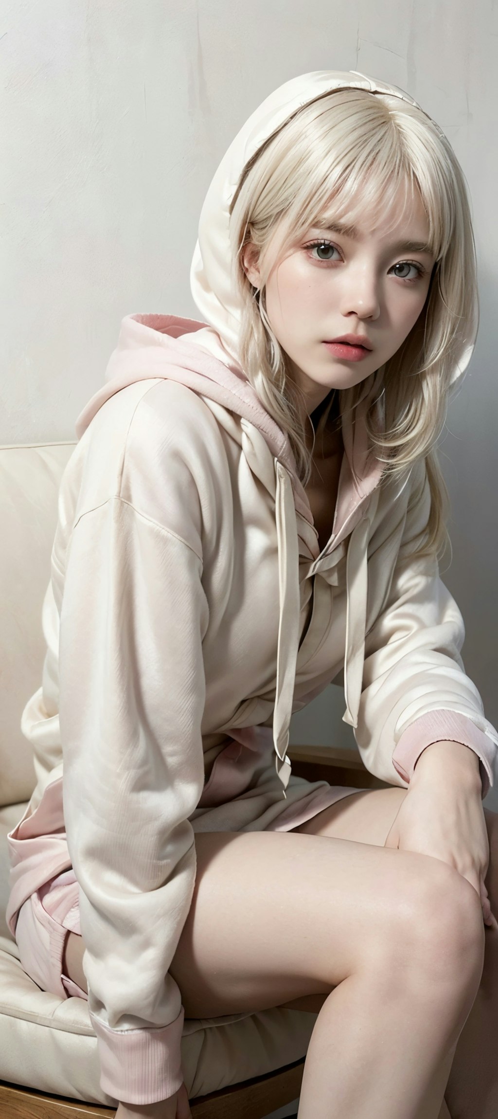 pink hoodie