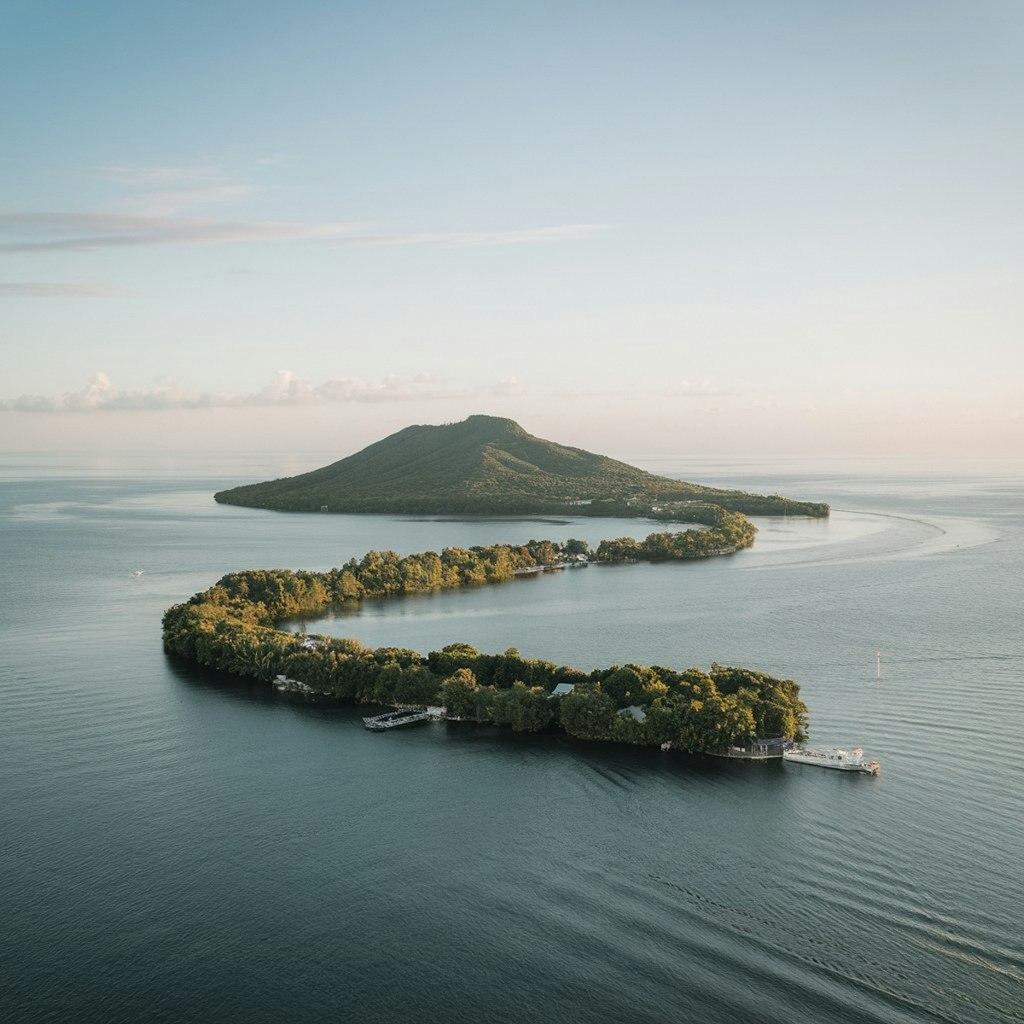 細長い島