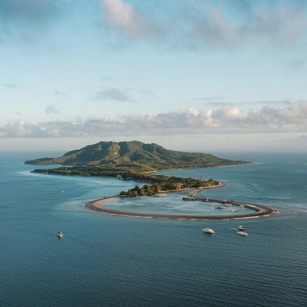 細長い島