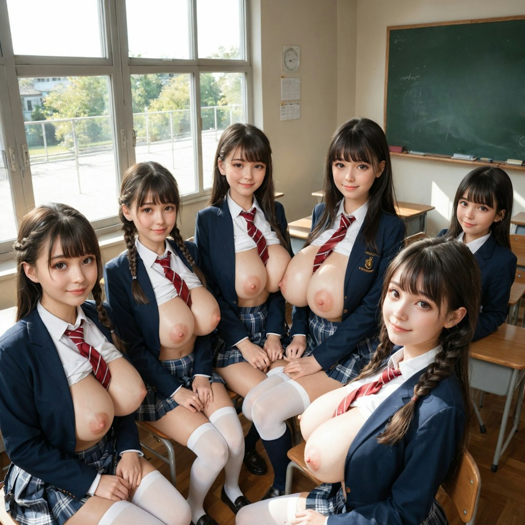 胸元が開放的な女子校