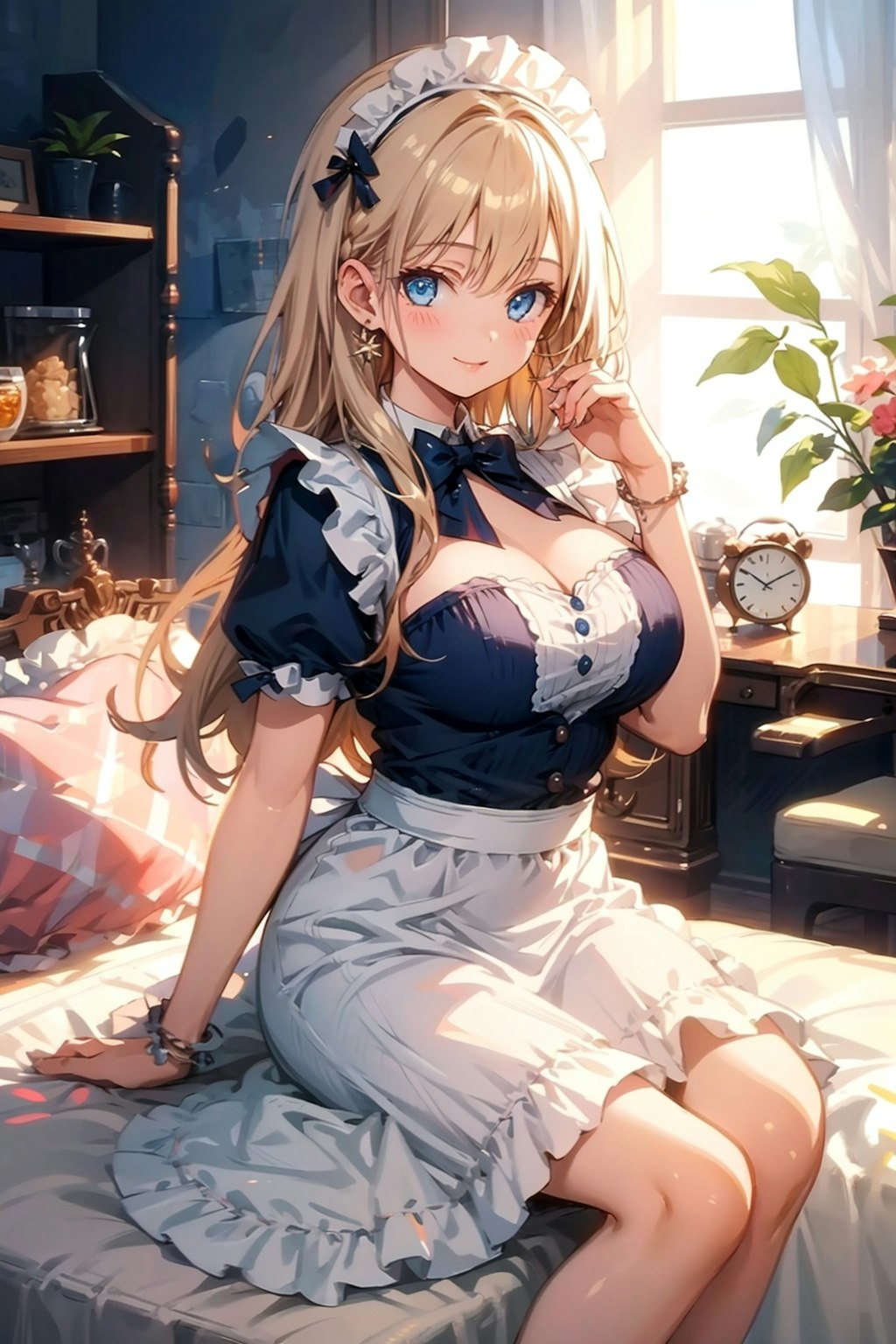 ロングヘアの美少女メイド