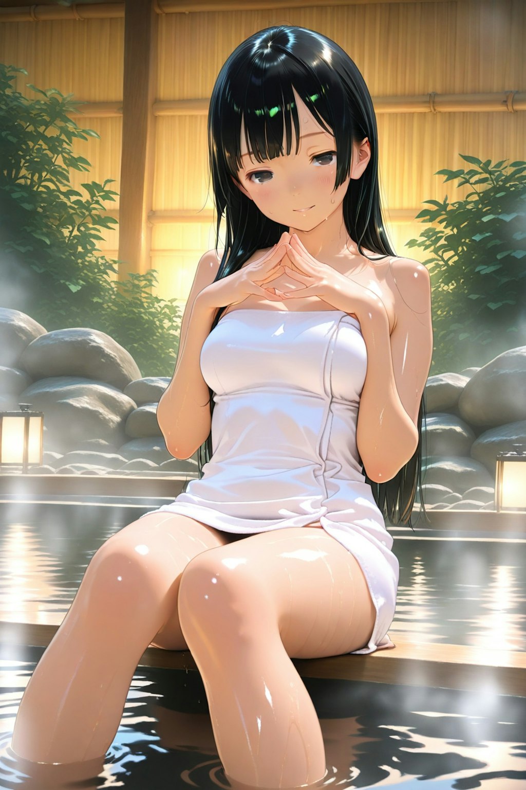 温泉の巫女さん